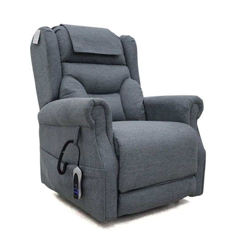 Berkshire Electric Recliner Armchair - Dual Motor - Steel Grey - Fabric