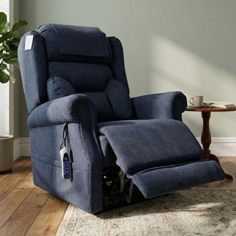 Berkshire Electric Recliner Armchair - Quad Motor - Deep Blue - Fabric