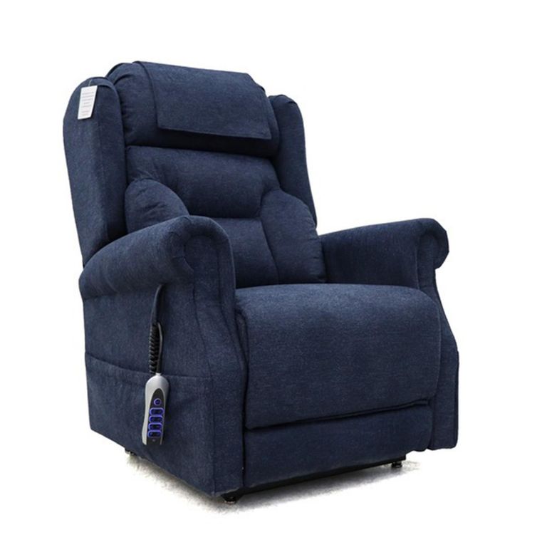 Berkshire Electric Recliner Armchair - Quad Motor - Deep Blue - Fabric