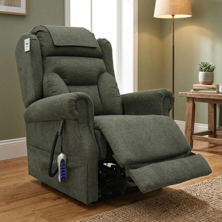 Berkshire Electric Recliner Armchair - Quad Motor - Olive - Fabric