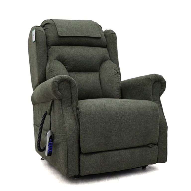 Berkshire Electric Recliner Armchair - Quad Motor - Olive - Fabric