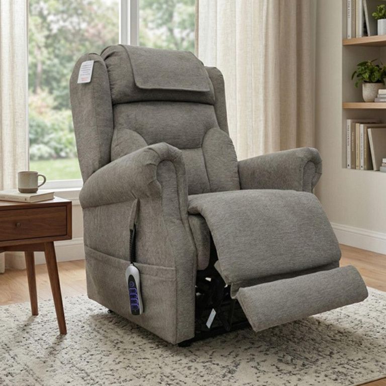 Berkshire Electric Recliner Armchair - Quad Motor - Stone - Fabric