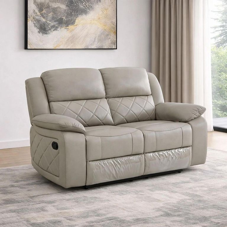 Bentley Electric Recliner Sofa - 2 Seater - Grey Leather