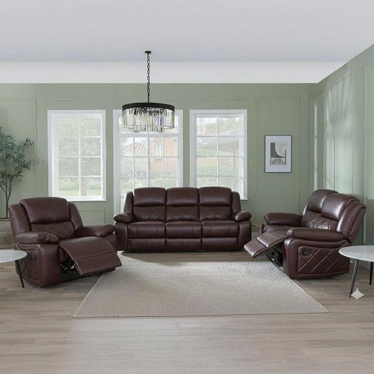 Bentley Electric Recliner Sofa Set - Brown Leather