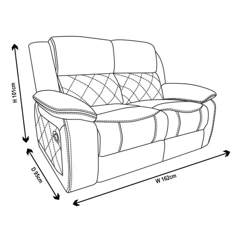 Bentley Electric Recliner Sofa - 2 Seater - Brown Leather