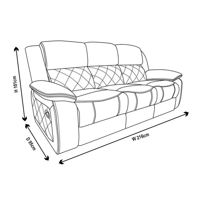 Bentley Electric Recliner Sofa Set - Grey Leather