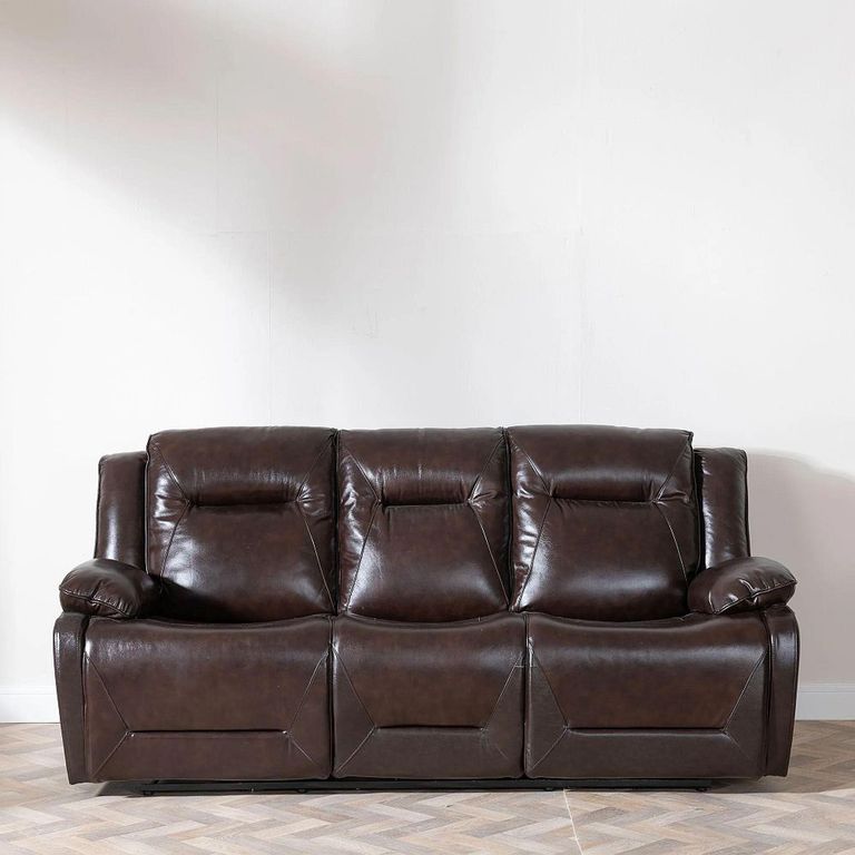Athena Electric Recliner Sofa - 3 Seater - Dark Brown Leather