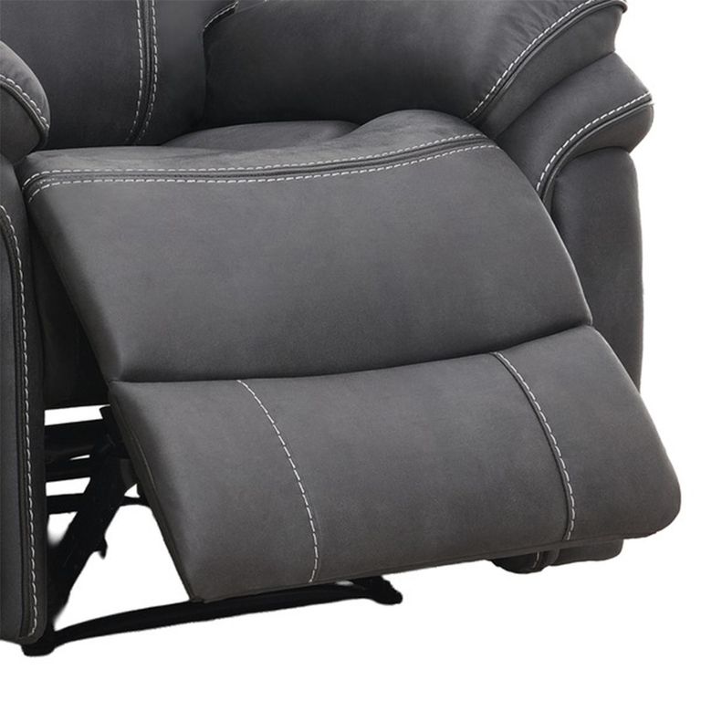 Richmond Electric Recliner Armchair - Charcoal - Leather Look Fabric