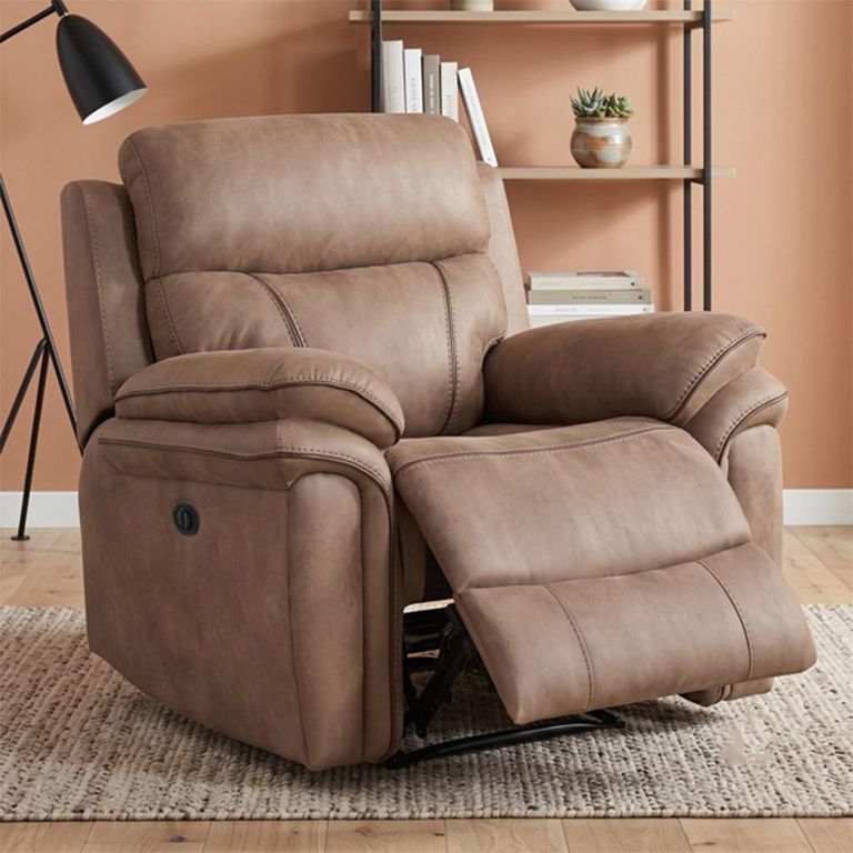 Richmond Electric Recliner Armchair - Sahara - Leather Look Fabric