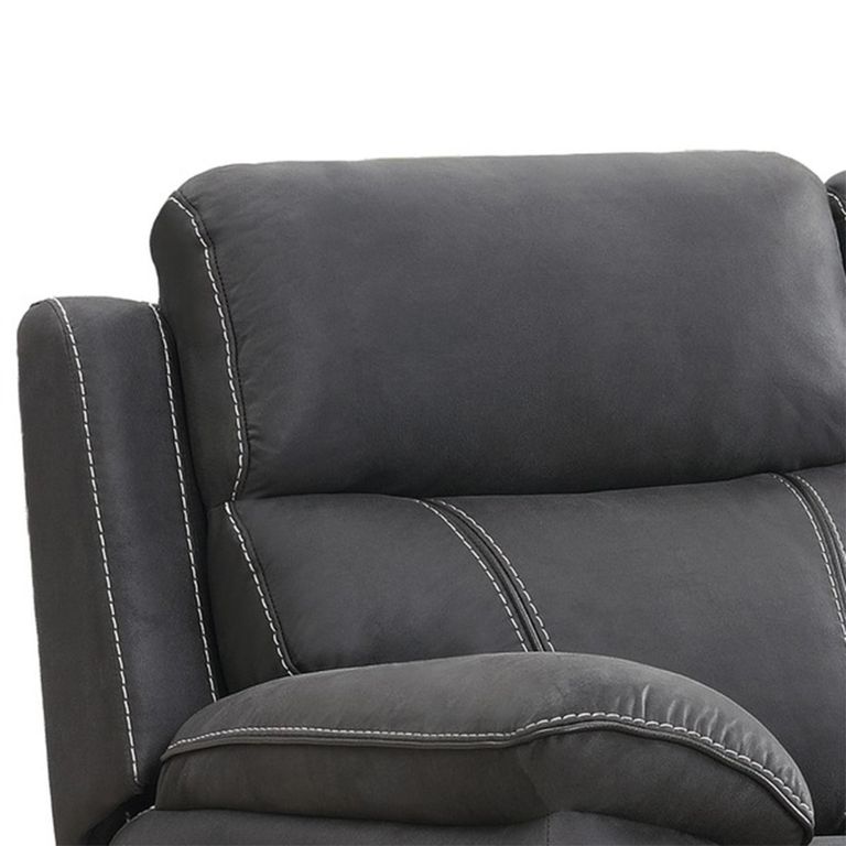 Richmond Electric Recliner Sofa - 2 Seater - Charcoal - Leather Look Fabric