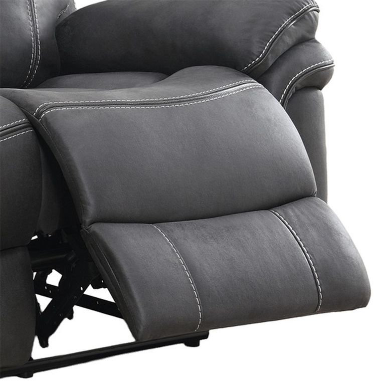 Richmond Electric Recliner Sofa - 2 Seater - Charcoal - Leather Look Fabric