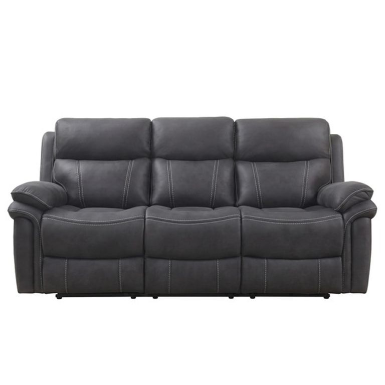 Richmond Electric Recliner Sofa Suite - 3+1+1 Seater - Charcoal - Leather Look Fabric