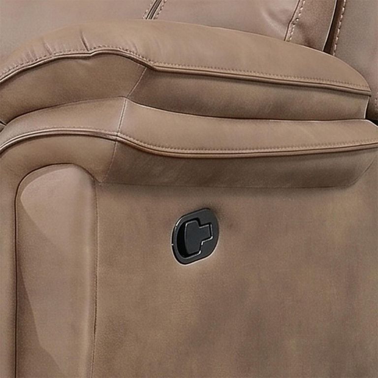 Richmond Manual Recliner Sofa - 3+2 Seater - Sahara - Leather Look Fabric