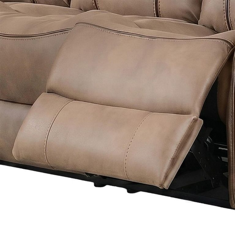Richmond Manual Recliner Sofa - 3+2 Seater - Sahara - Leather Look Fabric