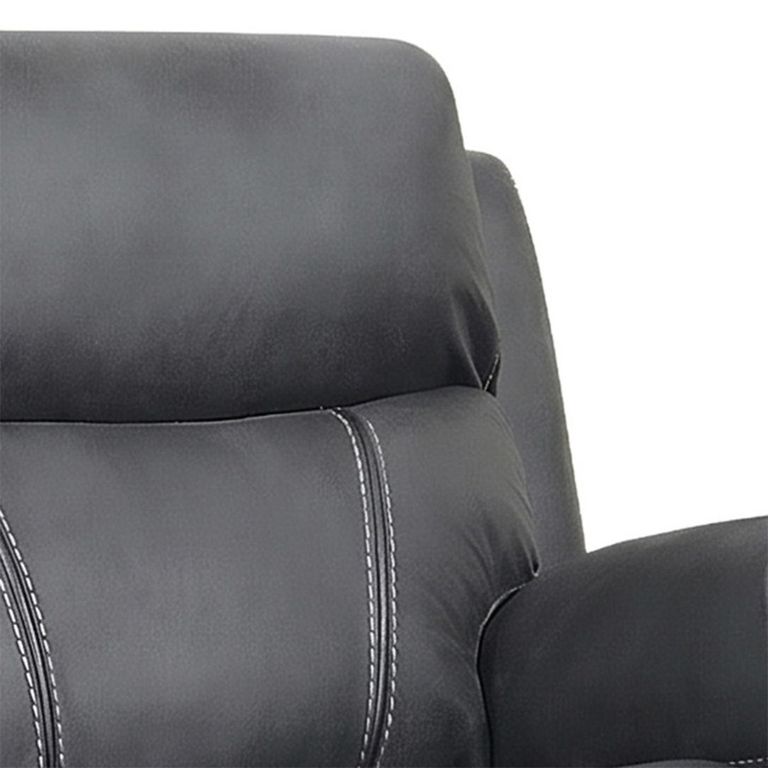 Richmond Manual Recliner Sofa - 2 Seater - Charcoal - Leather Look Fabric