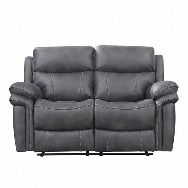 Richmond Manual Recliner Sofa Suite - 3+2 Seater - Charcoal - Leather Look Fabric