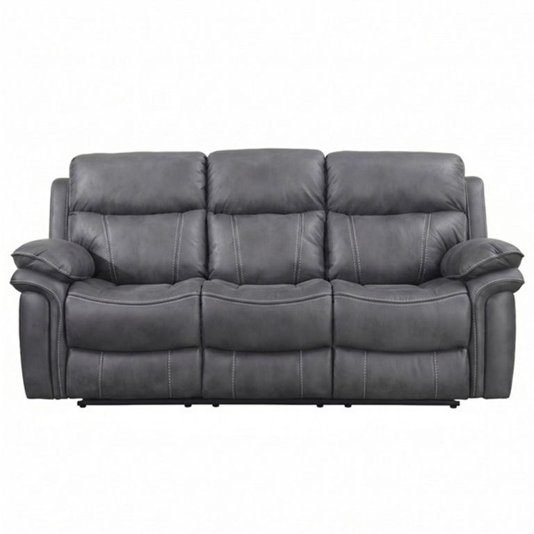 Richmond Manual Recliner Sofa Suite - 3+2 Seater - Charcoal - Leather Look Fabric