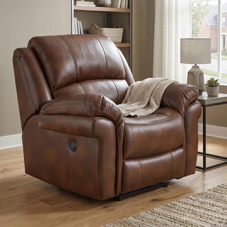 Farnham Power Electric Recliner Armchair - Tan - Leather