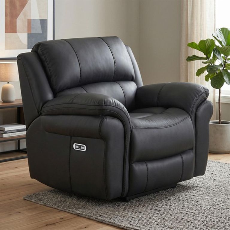 Farnham Ultra Electric Recliner Armchair - Black - Fabric