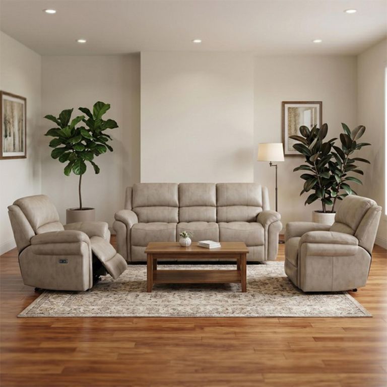 Farnham Ultra Electric Recliner Sofa Suite - 3+1+1 Seater - Stone - Fabric
