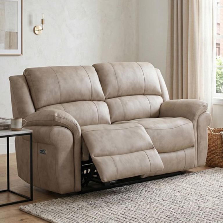 Farnham Ultra Electric Recliner Sofa - 2 Seater - Stone - Fabric