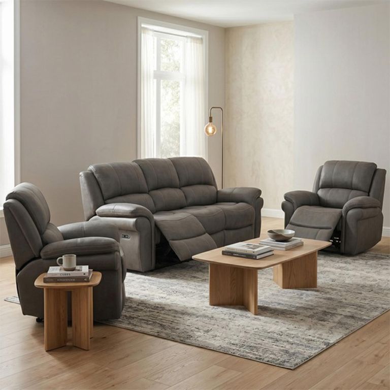 Farnham Ultra Electric Recliner Sofa Suite - 3+1+1 Seater - Grey - Fabric