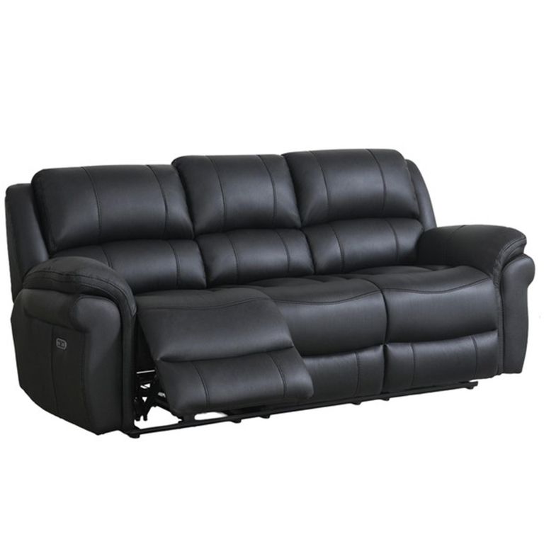 Farnham Ultra Electric Recliner Sofa Suite - 3+1+1 Seater - Black - Fabric