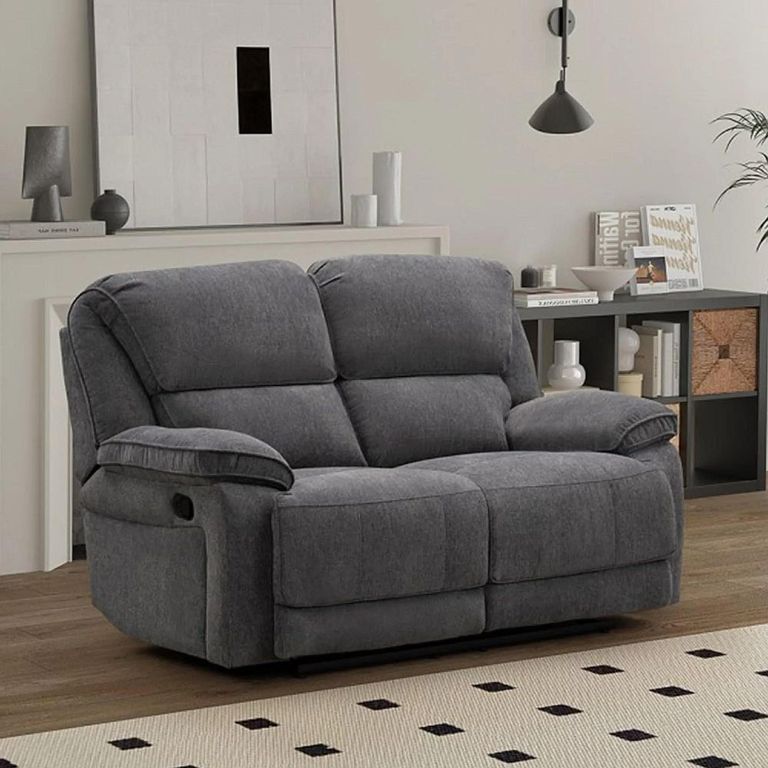 Clearance - Douglas Recliner Sofa - 2 Seater - Dark Grey Fabric - FSS17435
