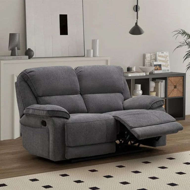 Clearance - Douglas Recliner Sofa - 2 Seater - Dark Grey Fabric - FSS17435