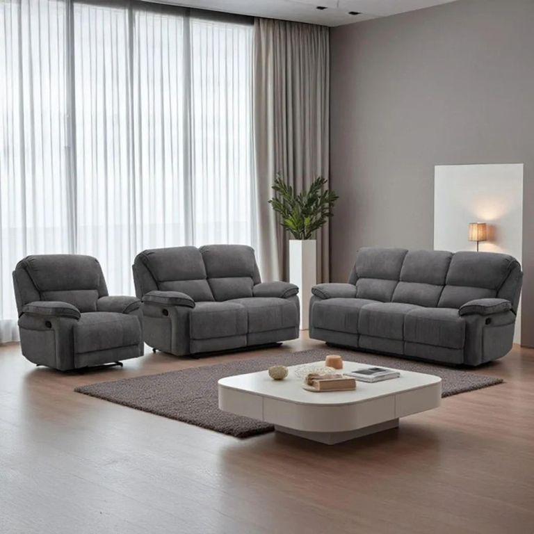 Clearance - Douglas Recliner Sofa - 2 Seater - Dark Grey Fabric - FSS17435