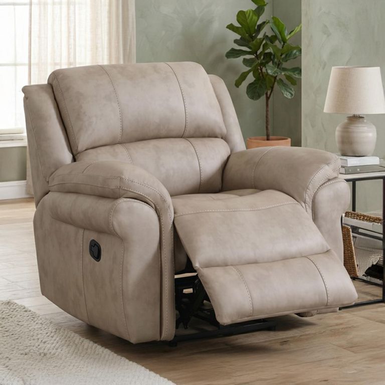 Farnham Ultra Manual Recliner Armchair - Stone - Fabric