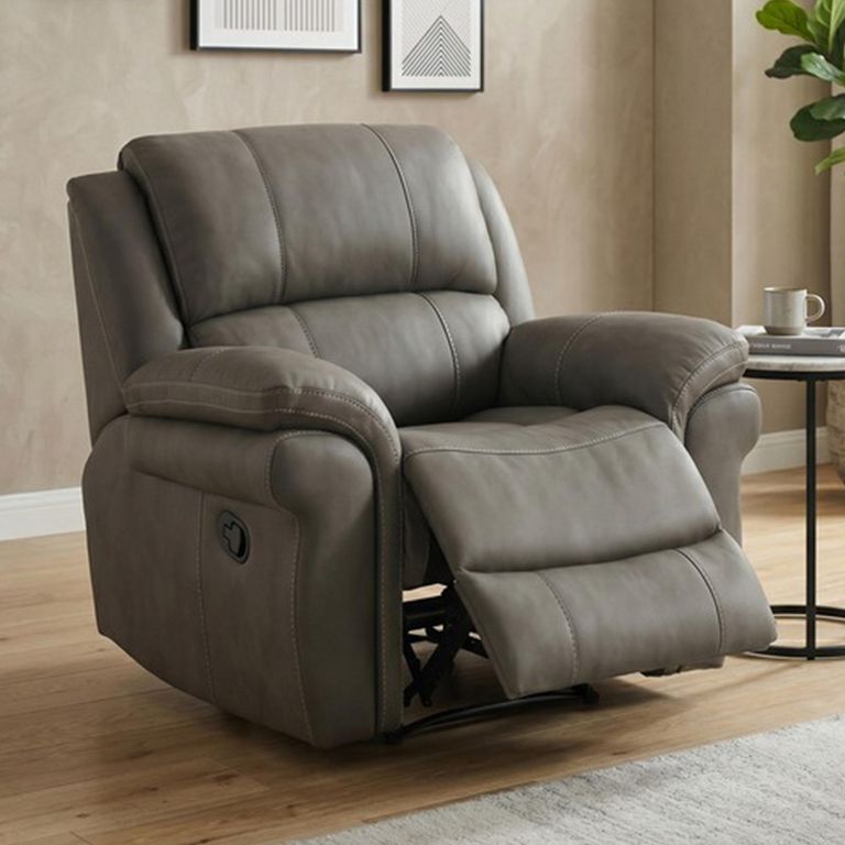 Farnham Ultra Manual Recliner Armchair - Grey - Fabric