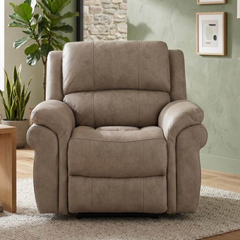 Farnham Ultra Manual Recliner Armchair - Stone - Fabric