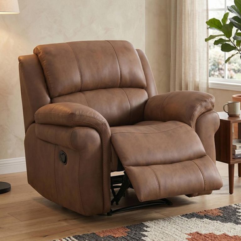 Farnham Ultra Manual Recliner Armchair - Tan - Fabric