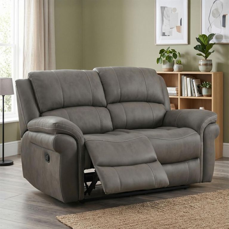 Farnham Ultra Manual Recliner Sofa - 2 Seater - Grey - Fabric