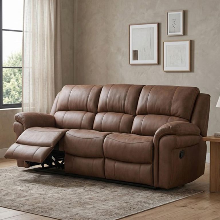 Farnham Ultra Manual Recliner Sofa - 3 Seater - Tan - Fabric