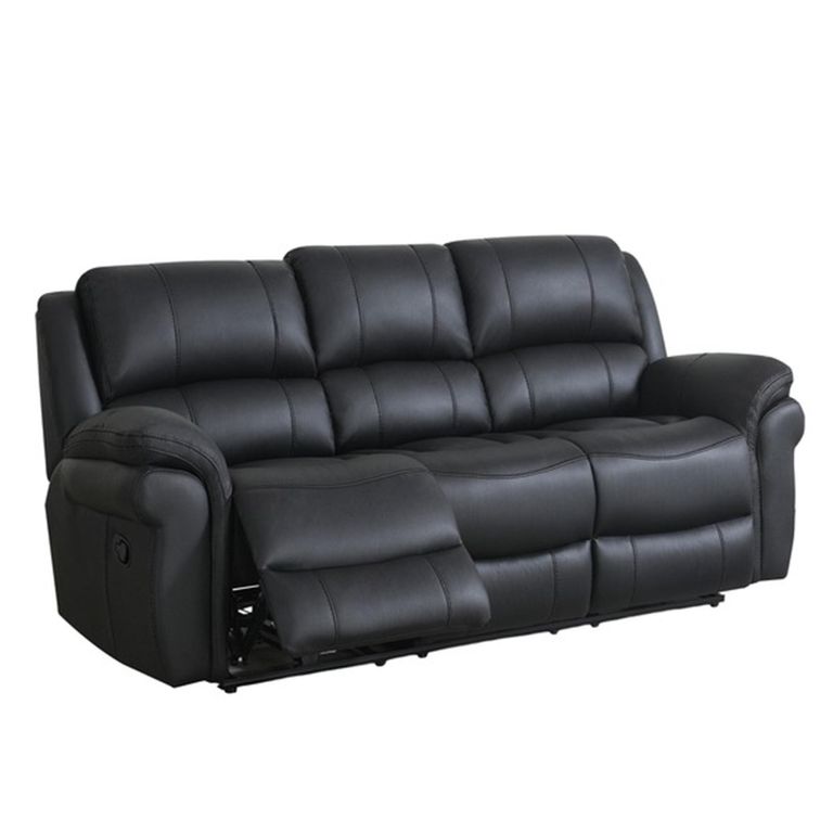 Farnham Ultra Manual Recliner Sofa Suite - 3+1+1 Seater - Black - Fabric