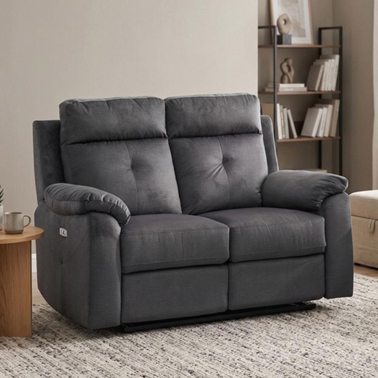 Palermo Electric Recliner Sofa - 2 Seater - Anthracite - Fabric