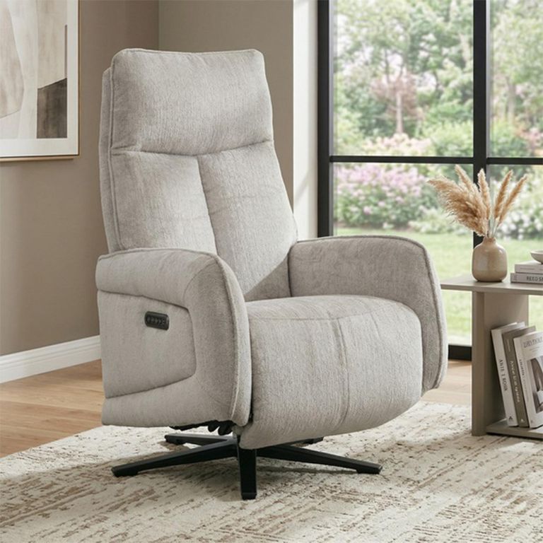 Prestige Swivel Recliner Armchair - Triple Motor - Rabbit - Fabric