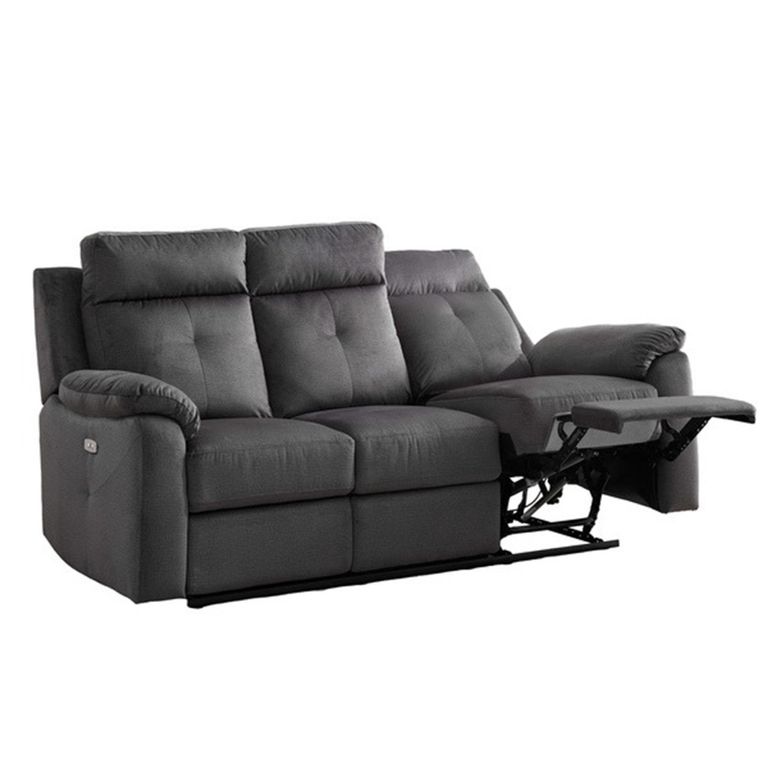 Palermo Electric Recliner Sofa - 3+1+1 Seater - Anthracite - Fabric