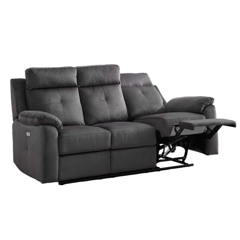 Palermo Electric Recliner Sofa - 3+2 Seater - Anthracite - Fabric