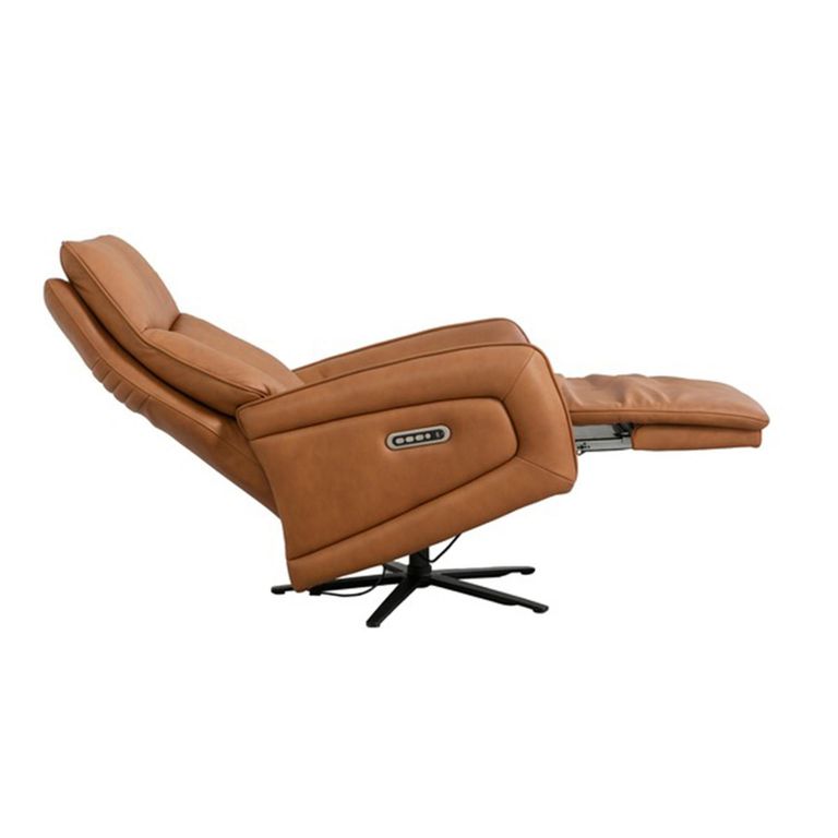 Prestige Swivel Recliner Armchair - Triple Motor - Camel - Leather