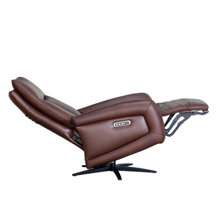 Prestige Swivel Recliner Armchair - Triple Motor - Dark Brown - Leather