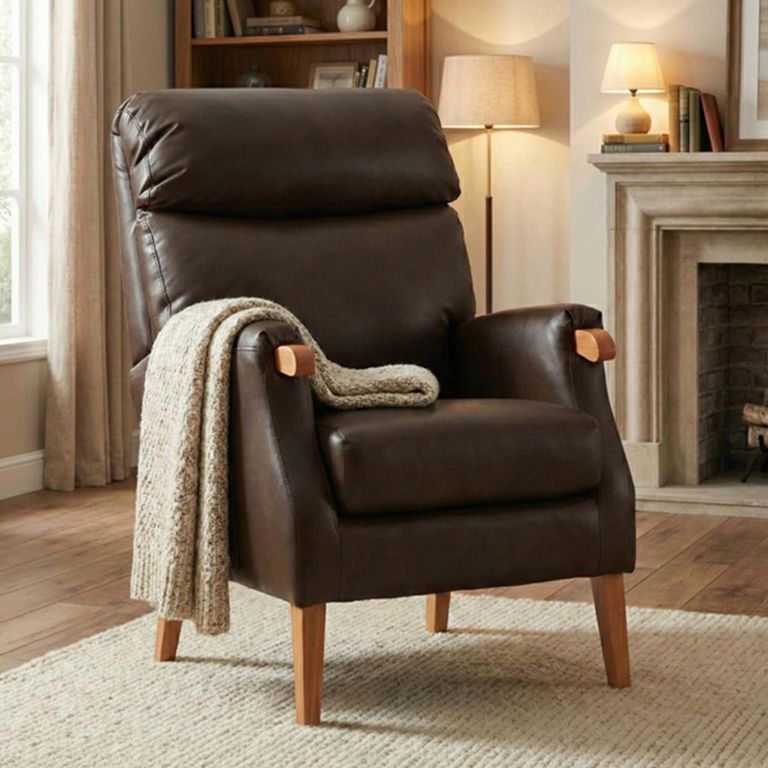 Faro Fireside Armchair - Tan - Faux Leather