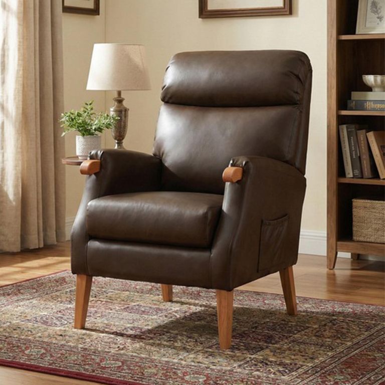 Faro Fireside Armchair - Tan - Faux Leather