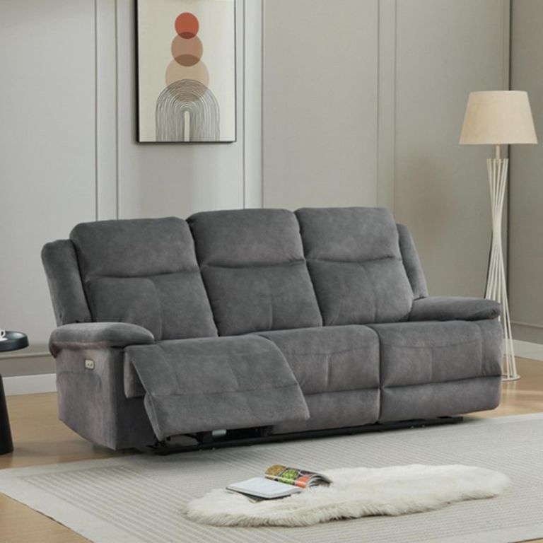 Rockport Electric Recliner Sofa - 3+1+1 Seater - Storm - Fabric