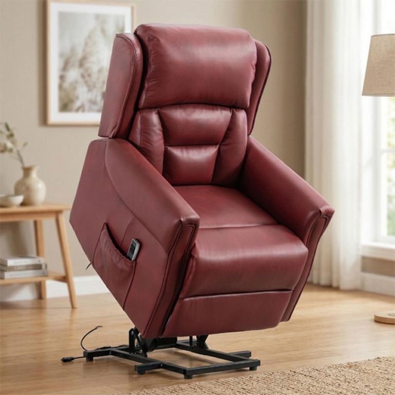 Sandringham Lift & Tilt Electric Recliner Armchair - Dual Motor - Burgundy - Leather