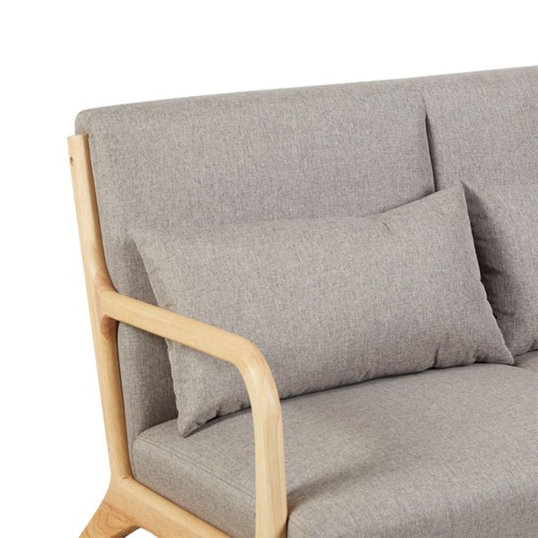 Hadley Sofa - 2 Seater - Stone Linen - Fabric and Wood