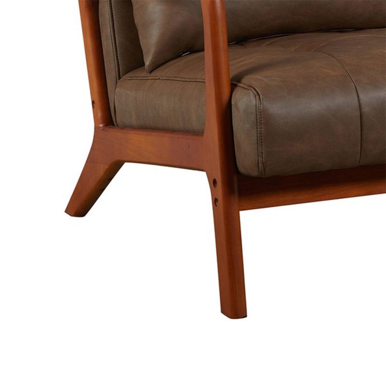 Juniper Sofa - 2 Seater - Brown - Faux Leather and Wood