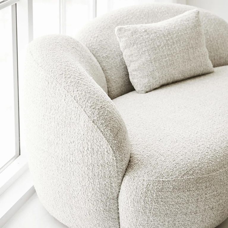 Amol Curved Modular Sofa - 3 Seater - Cream - Fabric